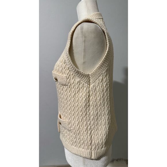 Zara knit crochet vest gold buttons M - Picture 3 of 7